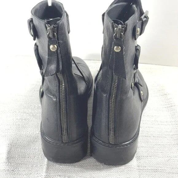 Stuart Weitzman Leather Moto Boots - 8.5 - Picture 5 of 8